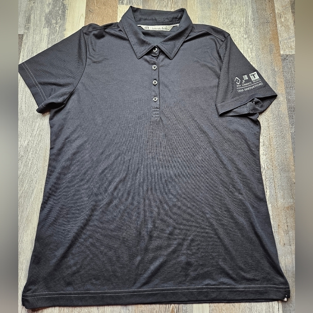 Travis Mathew Women's Large Golf Polo Shirt Black